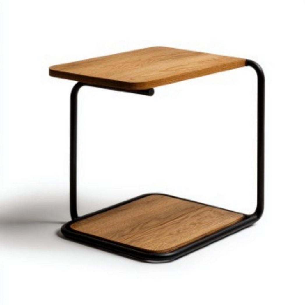 Bijzettafel van hout en metaal voor de woonkamer - 40 x 30 x 50