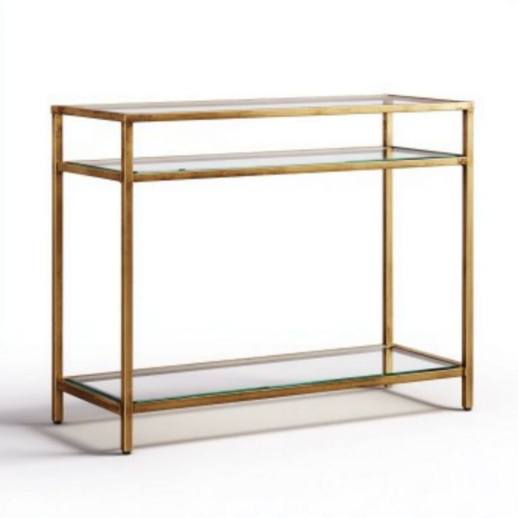 Konsolen tafel van metaal en glas voor de hal - 80 x 30 x 70
