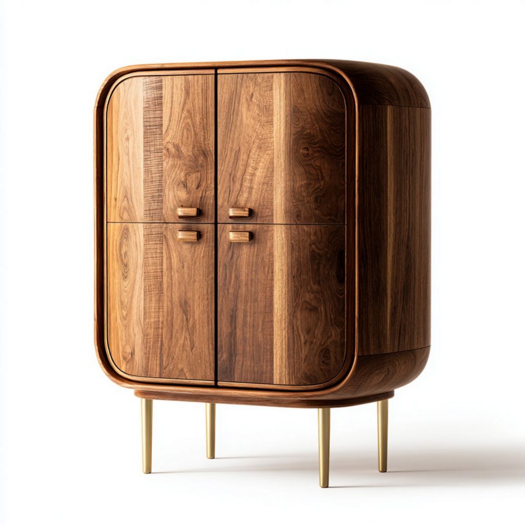 Houten opbergkast voor de woonkamer met twee deuren - 80 x 40 x 120