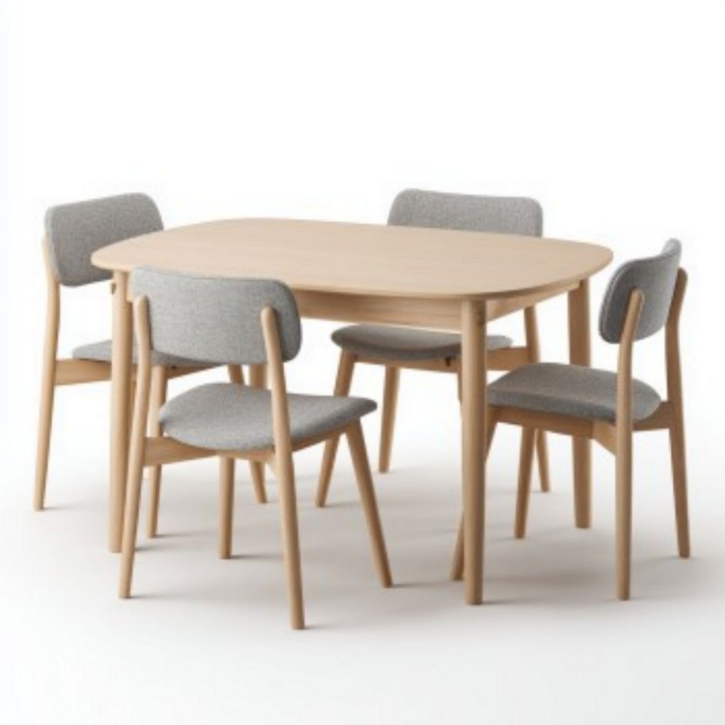 Eettafel van hout voor de eetkamer met bijpassende stoelen - 120 x 80 x 75